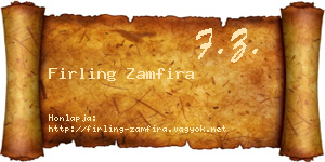 Firling Zamfira névjegykártya